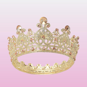 Nouveau luxe diamant cercle grands diadèmes coronas rétro strass Pageant reconstitution historique couronne Spot anniversaire gâteau décoration pour les reines - Product Image 1
