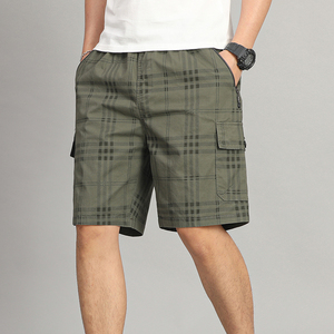 Customized logo Summer Fashionable Men's Overalls Shorts Multi-pocket Elastic Waist <b>Canvas</b> Quick Dry Breathable Hot Beach Shorts - Product Image 5