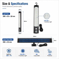 Nouvelle conception, 5 m de long, 158 LED, ABS PC, capteur de mouvement solaire pour le camping, lampe de poche pour armoire, lumière murale à induction