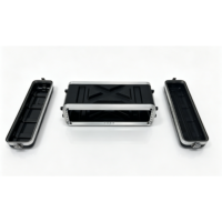 Boîtier de transport léger en plastique ABS rigide OEM 2U pour montage en rack, pour le stockage d'un amplificateur 8'' avec sac en filet zippé simple