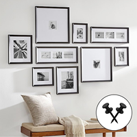 Pengait Gambar Berkepala Dua Lapis Seng Hitam Kustom 25mm 28mm Panjang, Pengait Logam Tugas Berat untuk Menggantung Bingkai Foto di Drywall