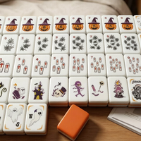 Tuiles de Mahjong en Acrylique de Luxe Thème Halloween – Écologiques, Excellent Choix pour Cadeaux de Fêtes, Jeu Récréatif et Divertissement