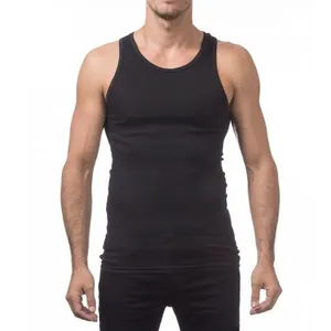 OEM Men's 100% Premium Cotton A-Shirt Top Quality Muscle Ribbed Wife Beater Tank Top