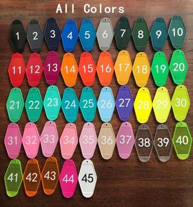 Custom Logo Retro Vintage Motel Hotel Room Keychain Promotional Blank Plastic Acrylic <b>Keyrings</b> Various Colors <b>Cute</b> Style - Product Image 5
