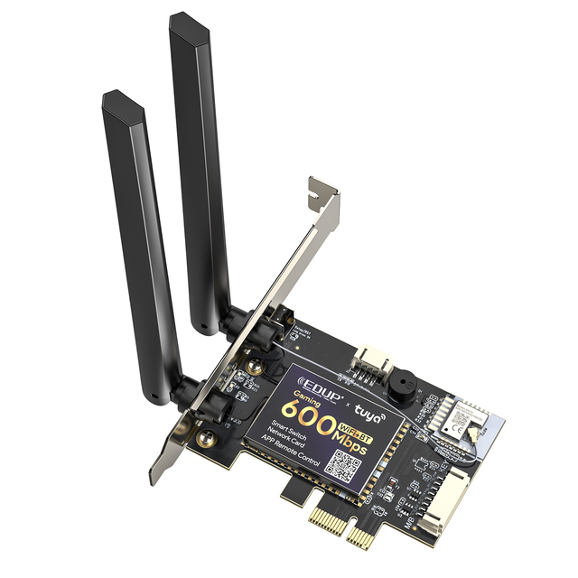 EDUP High Quality 600/3000/5400Mbps Tuya Smart Switch Remote Control PCIe Wifi6 Adapter In-tel Gaming Network Card