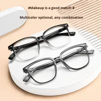 Vente flash d'été T3010R Monture de lunettes de style punk carrée bicolore noir transparent amincissante ultra-légère TR90 pour myopie
