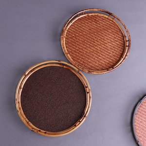 Bamboo Round Tray Traditional Chinese Tea Ceremony Accessory Eco-Friendly Storage Plate - Product Image 3
