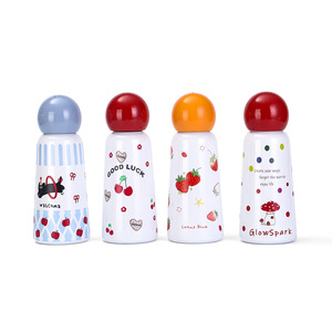 Stainless Steel <b>Thermos</b> Cup Round Lid Portable Water <b>Bottle</b> For Children Student Use 304 Material Cute Cartoon Design - Product Image 4