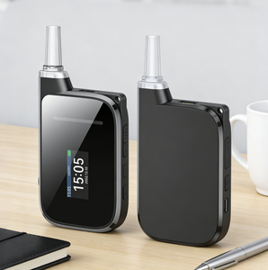 เครื่องวัดแอลกอฮอล์แบบพกพา H3 สำหรับใช้ในบ้าน พร้อมเซ็นเซอร์เป่าลม ใช้แบตเตอรี่ AA สีดำ - Product Image 1