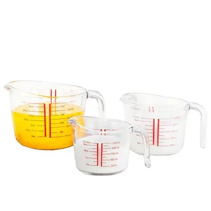 Toughened glass graduated measuring cup with handle, baking kitchen milk breakfast cup baking tool measuring cup