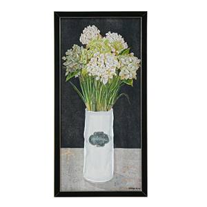 ภาพวาดบนผ้าใบลายดอกไม้พร้อมกรอบ MDF สีดำ ขนาด 35x70 ซม. หนา 4 ซม. - Product Image 1