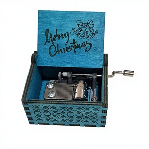 กล่องดนตรีไม้ไขลาน งานคริสต์มาส สไตล์อเมริกัน รูปทรงสี่เหลี่<span class=keywords><strong>ย</strong></span>มผืนผ้า ทำจากไม้อัด เสียงเพลง 30 วินาที พร้อมสลักลาย สำหรับเทศกาล - Product Image 4