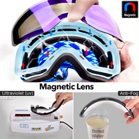 Lunettes de ski et de snowboard magnétiques toriques, sangle interchangeable, compatible OTG, protection UV, résistantes à l'eau, légères, sportives
