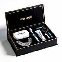 Boîtes magnétiques de luxe noires personnalisées de qualité clinique, kit d'aligneur Heaven and Earth Cover avec plateau amovible et accessoires de soins bucco-dentaires