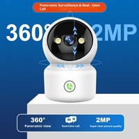 Caméra de sécurité panoramique sans fil Tuya Smart Home pour intérieur, 1080p, appel bidirectionnel, détection de mouvement, vision nocturne couleur, stockage cloud