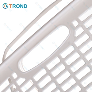 Wholesale Retail Supermarket White Plastic Shopping <strong>Basket</strong> <strong>with</strong> <strong>Handle</strong> for Carrying Goods - Product Image 5