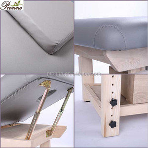 Cama facial de madera maciza para salón de belleza con almacenamiento/cama de tratamiento de belleza cosmética - Product Image 5