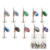Leurre Spinner 60mm 3.3g Appât de pêche en métal Spinner rotatif Cuillère Spinnerbait artificiel Appât dur pour la basse, le brochet, la truite