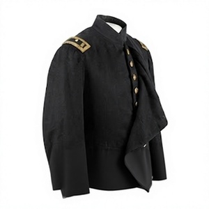 Factory Manufacturing 100% <b>Woolen</b> Fabric High Quality Handmade Black Color Frock Coat for Men's - Product Image 2
