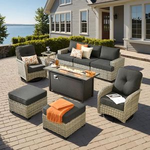 Canapé de <span class=keywords><strong>jardin</strong></span> en rotin moderne imperméable avec coussins pour balcon, <span class=keywords><strong>salon</strong></span>, patio, cour - Product Image 5