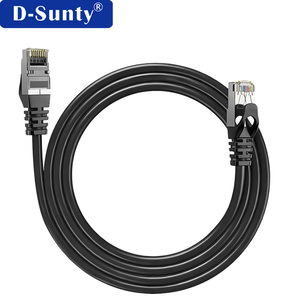 Cable de Red Redondo SFTP Cat5e Negro de Alta Calidad, Conductor de Cobre Puro Sólido, Flexible, Duradero, Transmisión de Alta Velocidad - Product Image 1
