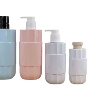 Nouveau vide 300ml 500ml 800ml rose mat PET plastique Lotion shampooing pompe bouteille emballage cosmétique