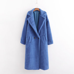 Manteau en <span class=keywords><strong>fausse</strong></span> <span class=keywords><strong>fourrure</strong></span> longue de style européen, nouvelle arrivée hiver R30358S, couleur unie, doublure en coton, veste décontractée épaisse pour femme - Product Image 2