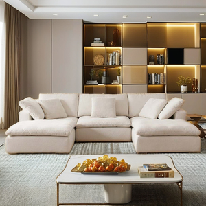 Ensemble de meubles modulaires modernes et confortables en lin nuage – Mobilier de salon pour appartement, hôtel et villa avec housse lavable - Product Image 2