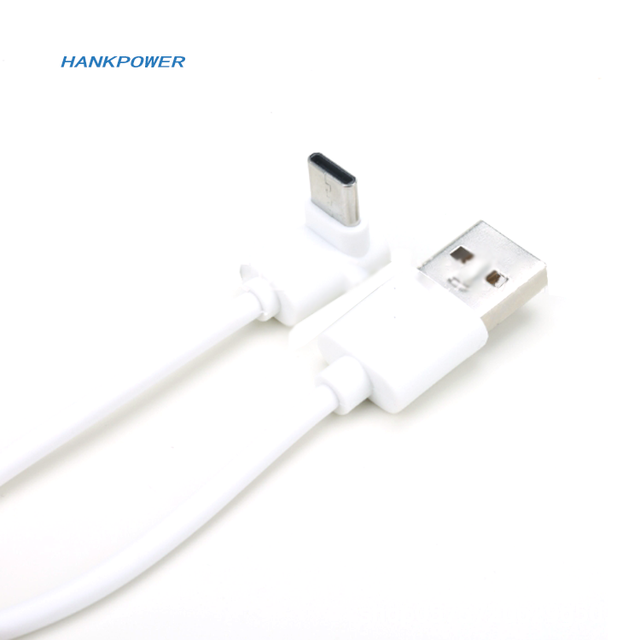 28AWG 4 Cores 1A Right Angle USB Type C Charge Data Extension Cable 30cm 50cm 100cm