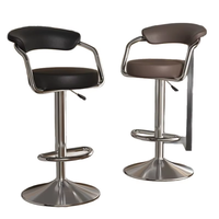 Tabouret de bar pivotant Chenman, hauteur réglable, accoudoirs en cuir PU, base chromée, repose-pieds, usage commercial, style Wabi-sabi, cuisine