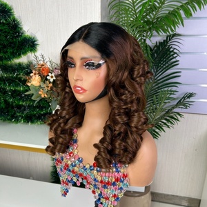 Wholesale Price <b>Human</b> <b>Wigs</b> Bouncy Curly 100% <b>Human</b> Hair <b>Wigs</b> 5*5 Lace <b>Wig</b> 250% Bouncy Curly Lace Front Fast Shipping - Product Image 4