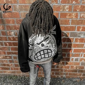 Sweat à capuche surdimensionné en coton 100% personnalisé de haute qualité, effet délavé vintage, impression DTG pour enfant - Product Image 2