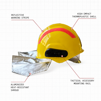 Casque de sauvetage pour pompiers personnalisable de haute qualité, avec enveloppe thermorésistante et bande réfléchissante d'avertissement pour opérations de sauvetage incendie