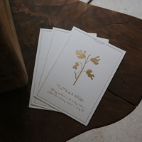 Carte de voeux personnalisée en papier de coton de luxe carte postale feuille d'or estampage à chaud texte de remerciement pour utilisation de cadeaux