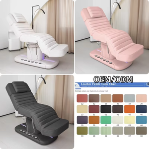Cama de Masaje Eléctrica Moderna de 3 Motores, Tapizada en Cuero Sintético PU Blanco, Ajustable, para Salón de Belleza, Hotel y Sala de Estar - Product Image 3