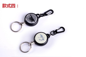 Hình Vuông Đen Hình Tròn Nhiệm Vụ Nặng Nề Móc Khóa Có Thể Thu Vào Clip Đồng Nhỏ Mỏng - Product Image 4