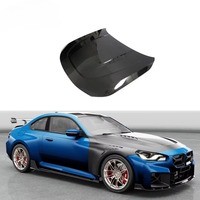 Capot en carbone sec préimprégné double couche pour BMW G87 M2 Coupé 2022-24, surface époxy hautement polie, installation par adhésion