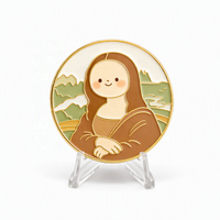 Broche personnalisée en émail dur Mona Lisa, badge en métal de dessin animé, alliage de zinc, fabricant pour cadeaux promotionnels d'entreprise, épingles de revers