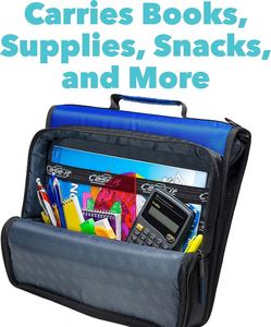 Case-it 2-4Inch Round <b>Ring</b> Zipper <b>Binder</b> with Velcro Messenger Front, Black - Product Image 3