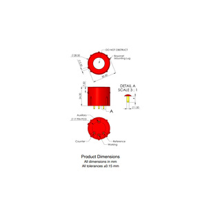 Capteur électrochimique de monoxyde de carbone Gs+A5Co 0-4000 ppm, détection rapide des émissions, portable - Product Image 3
