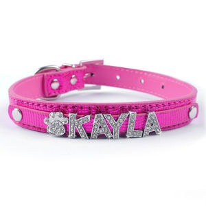 Collar de perro de PU de cocodrilo Carta deslizante de estilo simple con nombre de bricolaje para aplicación de gatos - Product Image 4