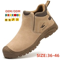 Nouvelles chaussures de travail de sécurité unisexes en daim, printemps-été, indestructibles, légères, anti-étincelles, souples, confortables, en acier, pour hommes