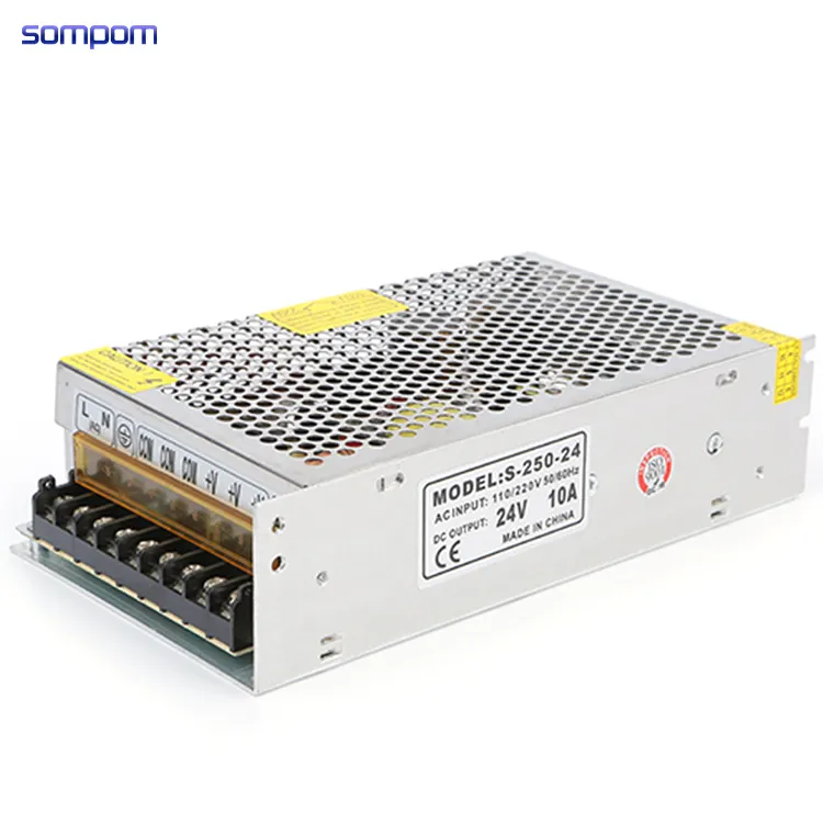 Sompom หม้อแปลงไฟฟ้ายาว240W เอาต์พุตเดี่ยว SMPS 24V 10A สวิตช์ไฟกับ CE ROHS