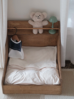 Lit orthopédique moderne pour chien en bois massif avec coussin rectangulaire en coton haute résilience lavable et accessoires pour lit de chat doux (Carton)