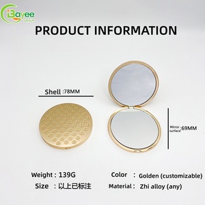 Foldable Round Dual-sided Design Lightweight & portable Metal Pocket makeup <b>mirror</b> factory custom compact <b>mirror</b> - Product Image 5