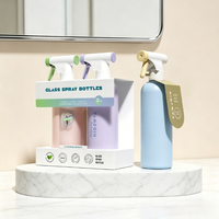 Bouteille pulvérisateur vide rechargeable personnalisée Boston 500 ml en verre cristal avec pulvérisateur à gâchette pour nettoyage et detailing, sérigraphiée