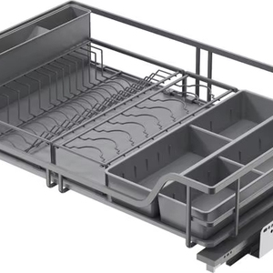 Organisateur de placard multifonctionnel en acier inoxydable à quatre côtés, design moderne, pour usage hôtelier, écologique, avec paniers en fil métallique à fermeture douce - Product Image 1