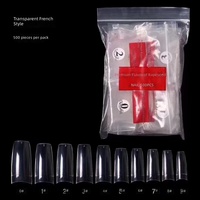 Pointes d'ongles transparentes semi-couvrantes, 500 pièces/sac, faux ongles français invisibles, extensions d'ongles sans couture pour nail art