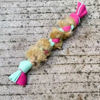 Jouet en peluche personnalisé en fourrure d'animal véritable (lapin/chien) de haute qualité pour chien, jouet interactif d'extérieur à tirer et à mâcher, en gros