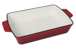 Plat à rôtir en fonte émaillée robuste pour le ragoût de dimanche britannique, plat de cuisson rectangulaire avec doubles poignées, ustensile de cuisine professionnel - Product Image 2